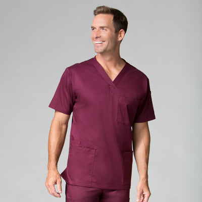 Mens 5212 Men 3 Pocket V-Neck Top Wine