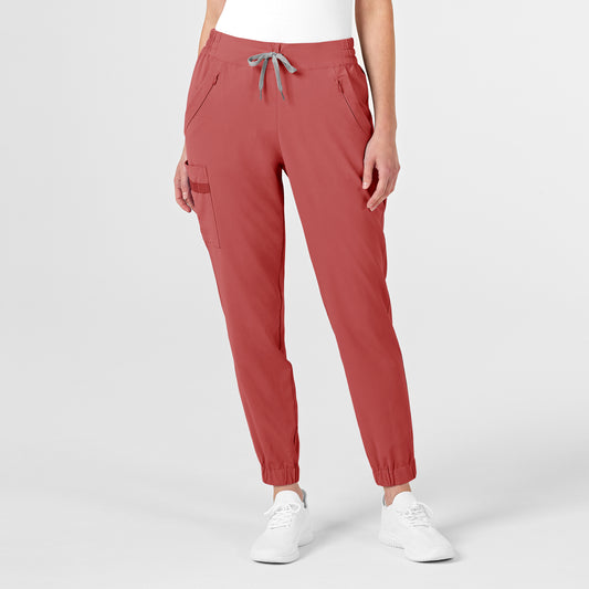 RENEW 5234 Jogger Scrub Pants Mineral Red Model Image Front | Wink