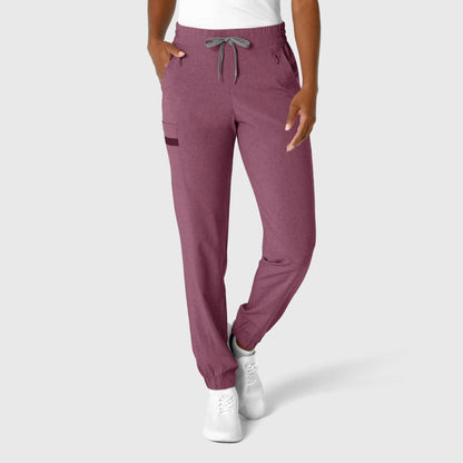 RENEW 5234 Jogger Scrub Pants Wine Heather Model Image Front | Wink