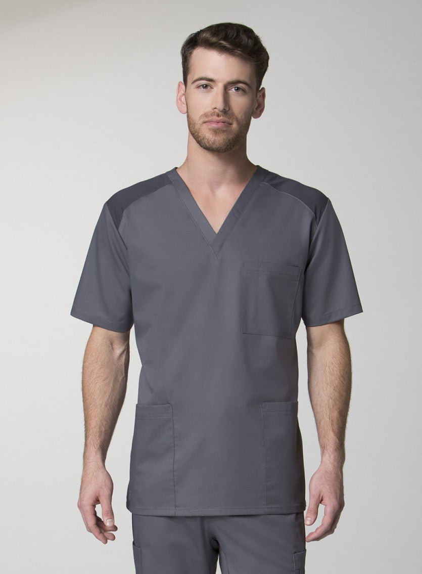 EON 5308 Men's Mesh Panel 3-Pocket V-Neck Scrub Top