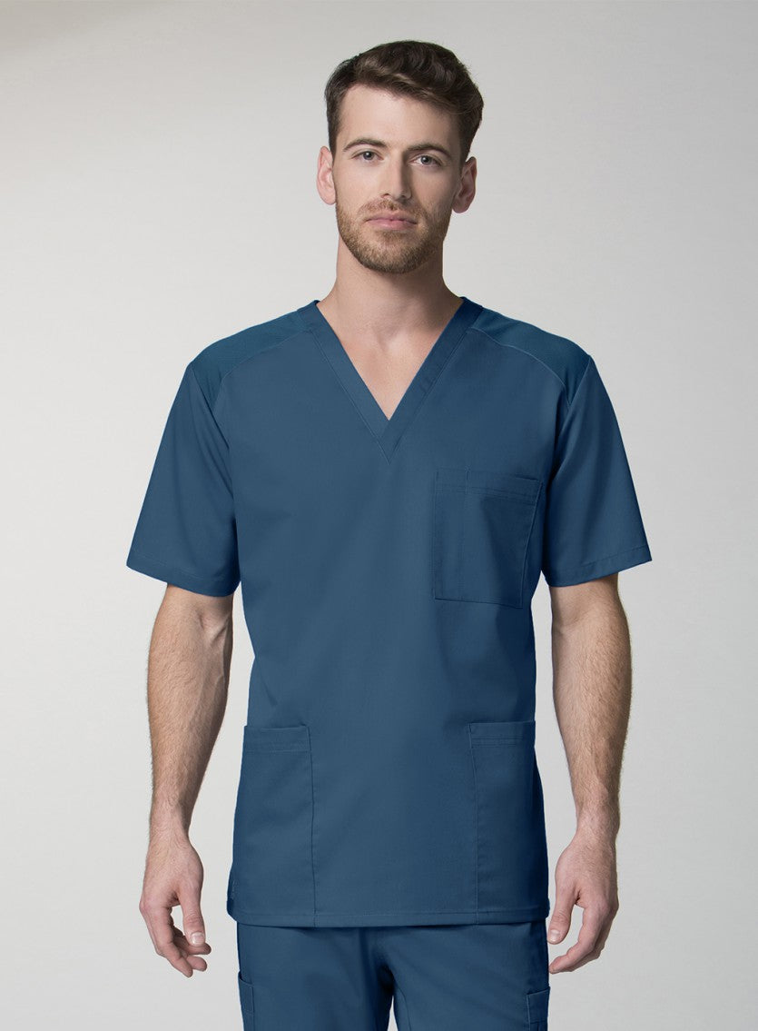 EON 5308 Men's Mesh Panel 3-Pocket V-Neck Scrub Top