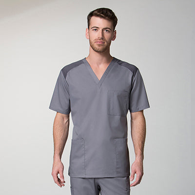 EON 5308 Men's Mesh Panel 3-Pocket V-Neck Scrub Top