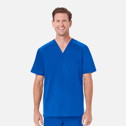 EON 5308 Men's Mesh Panel 3-Pocket V-Neck Top Royal Blue