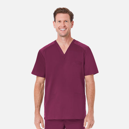 EON 5308 Men's Mesh Panel 3-Pocket V-Neck Top Wine