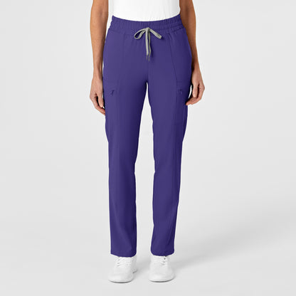 RENEW 5334 High Waist Slim Leg Scrub Pants Grape Model Image Front | Wink