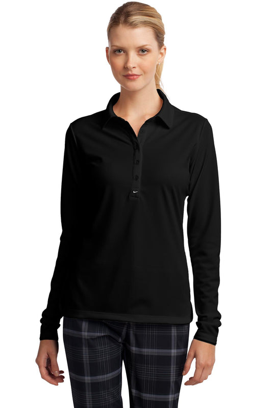 Nike Women's Long Sleeve Dri-FIT Stretch Tech Polo. 545322 Black