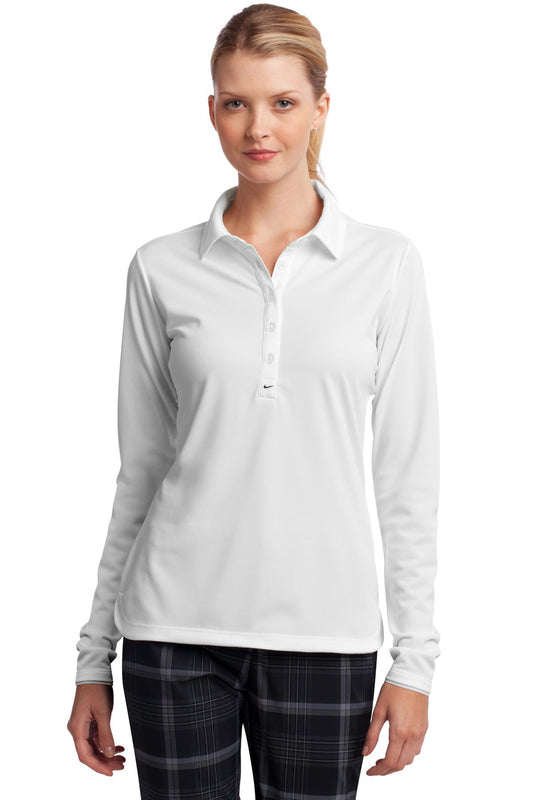Nike Women's Long Sleeve Dri-FIT Stretch Tech Polo. 545322 White