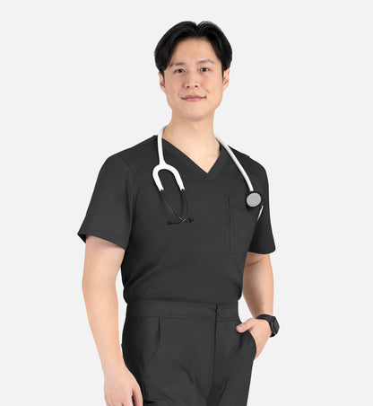 Matrix Mens 5501 Men’s Tuckable V-Neck Top Black