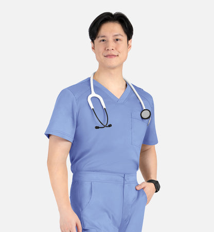 Matrix Mens 5501 Men’s Tuckable V-Neck Top Ceil Blue