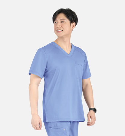 Matrix Mens 5501 Men’s Tuckable V-Neck Top Ceil Blue