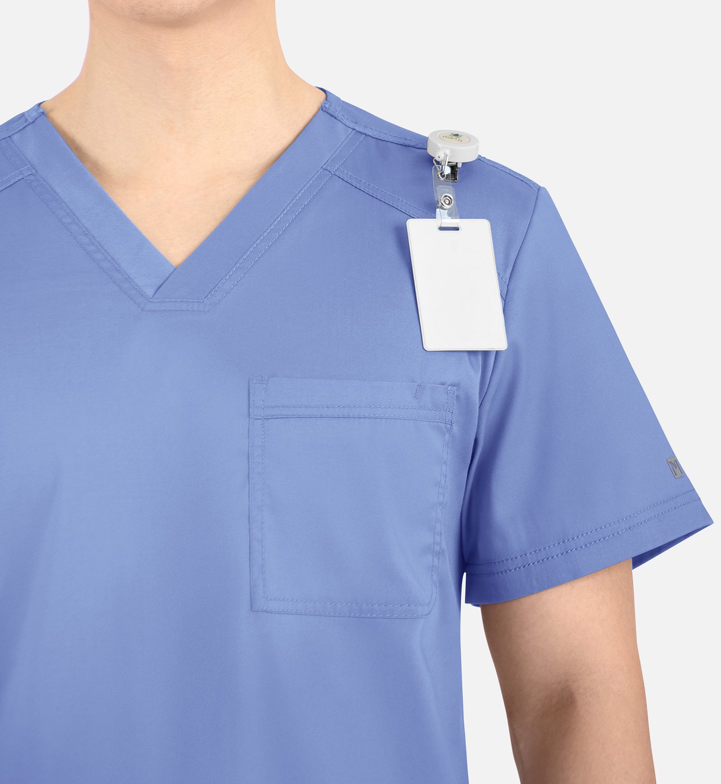 Matrix Mens 5501 Men’s Tuckable V-Neck Top Ceil Blue