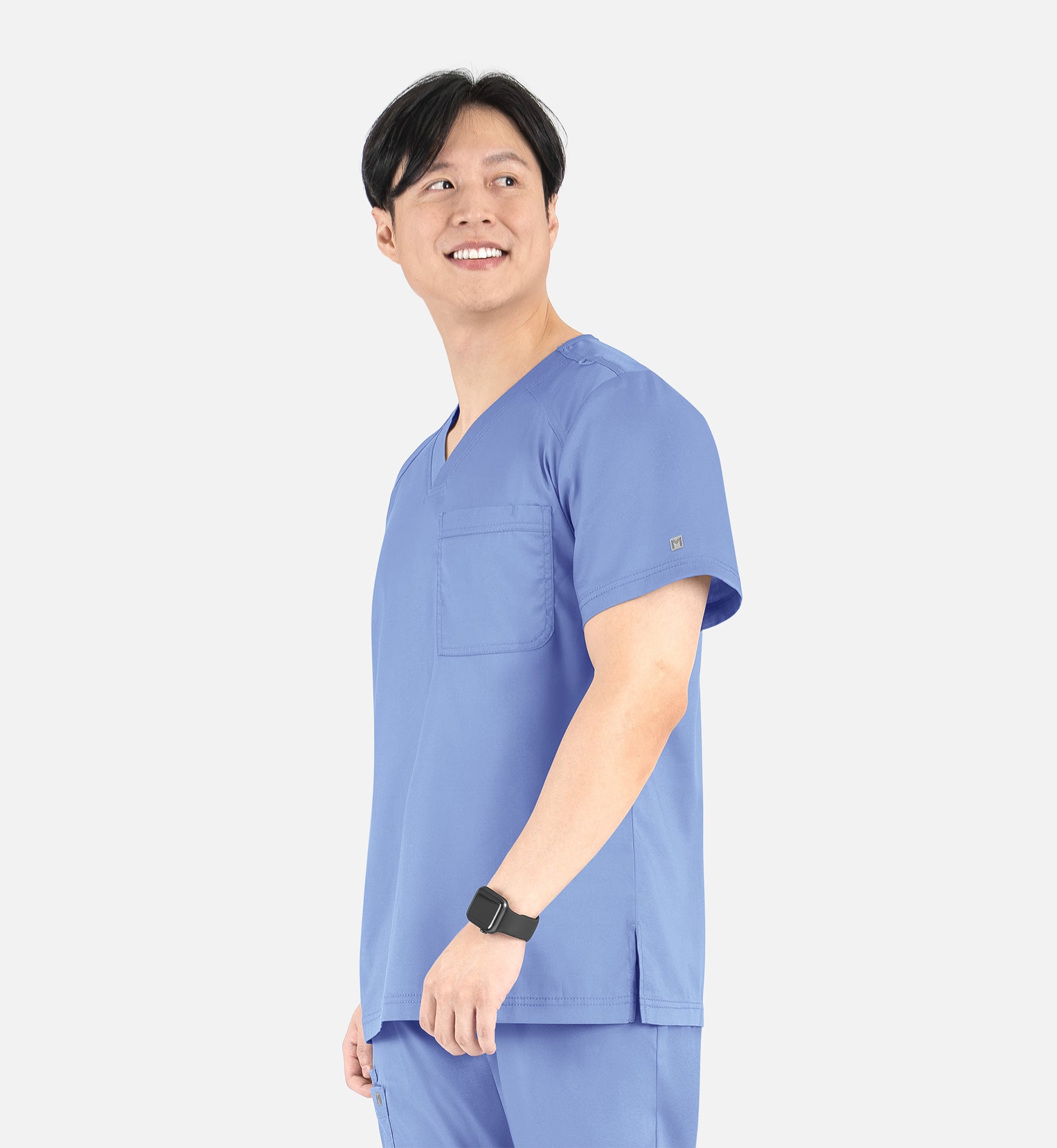 Matrix Mens 5501 Men’s Tuckable V-Neck Top Ceil Blue