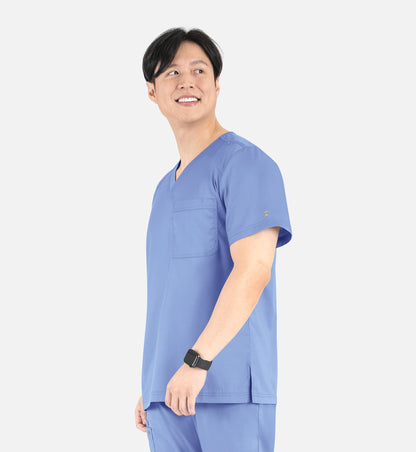 Matrix Mens 5501 Men’s Tuckable V-Neck Top Ceil Blue