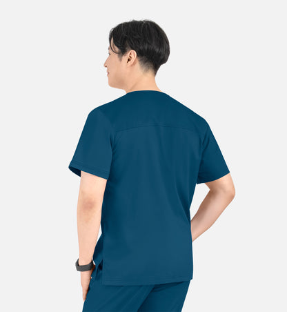 Matrix Mens 5501 Men’s Tuckable V-Neck Top Caribbean Blue