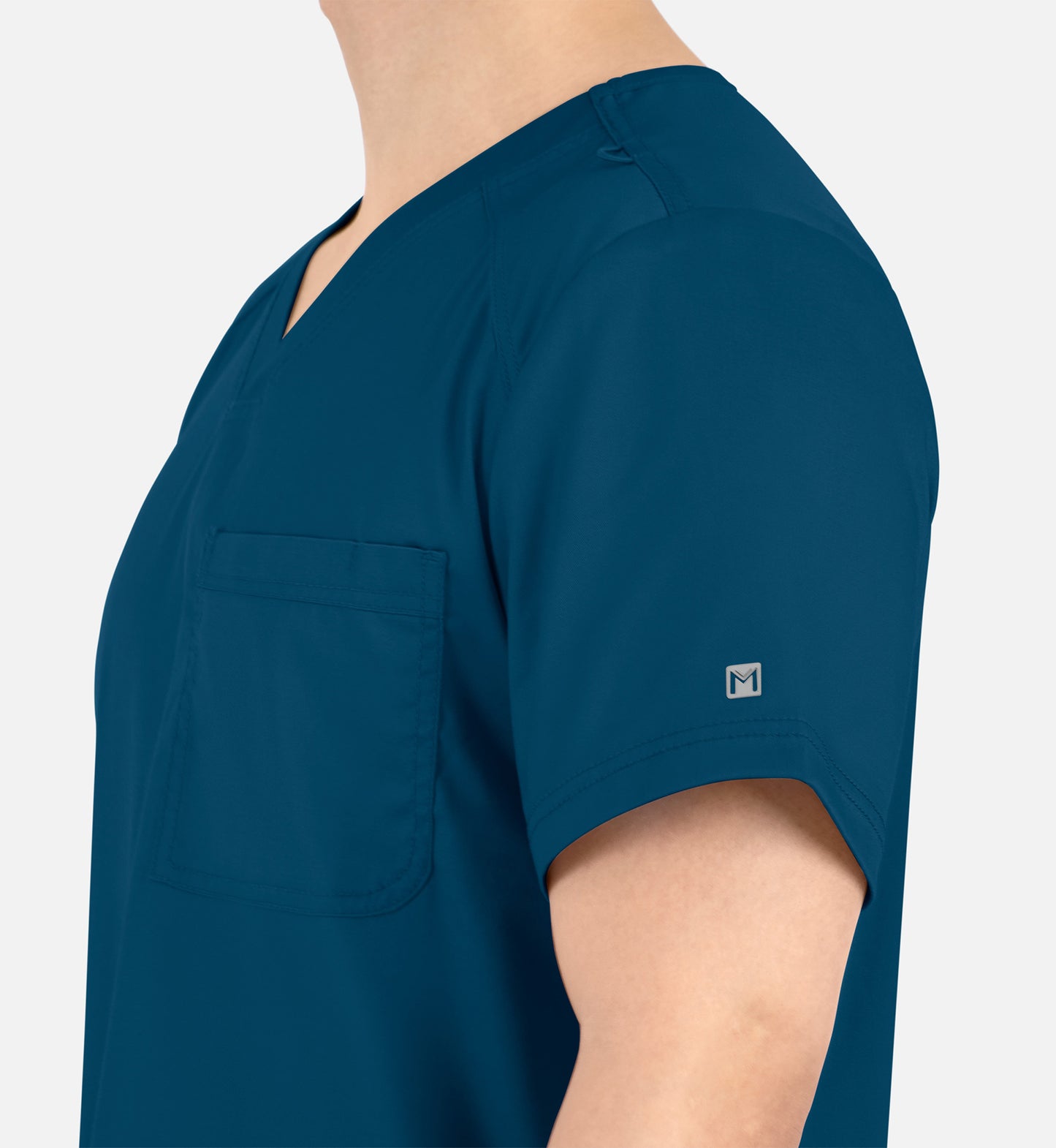 Matrix Mens 5501 Men’s Tuckable V-Neck Top Caribbean Blue