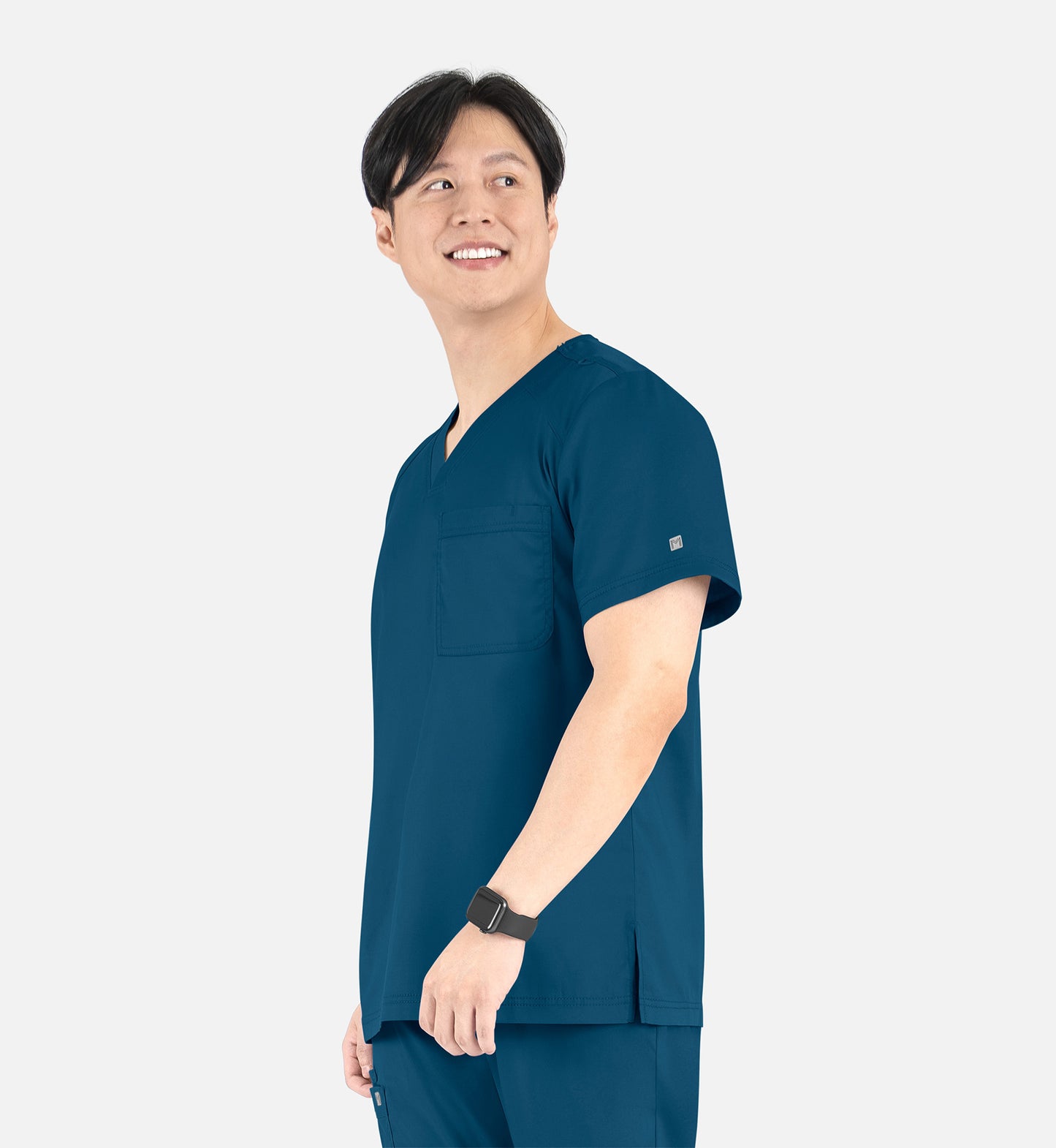 Matrix Mens 5501 Men’s Tuckable V-Neck Top Caribbean Blue