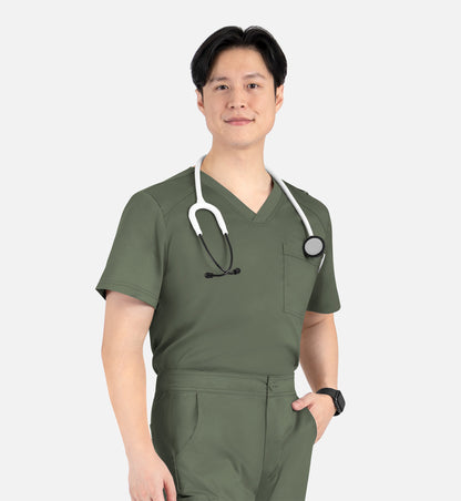 Matrix Mens 5501 Men’s Tuckable V-Neck Top Olive