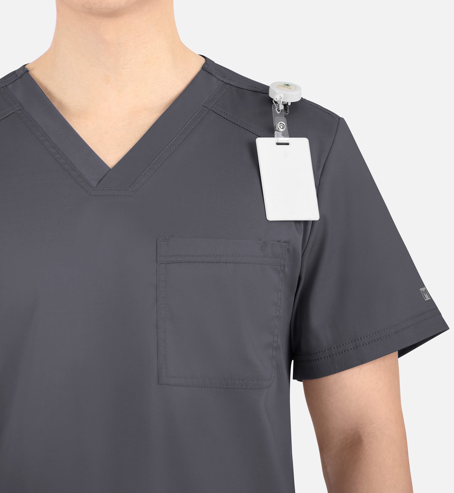 Matrix Mens 5501 Men’s Tuckable V-Neck Top Pewter