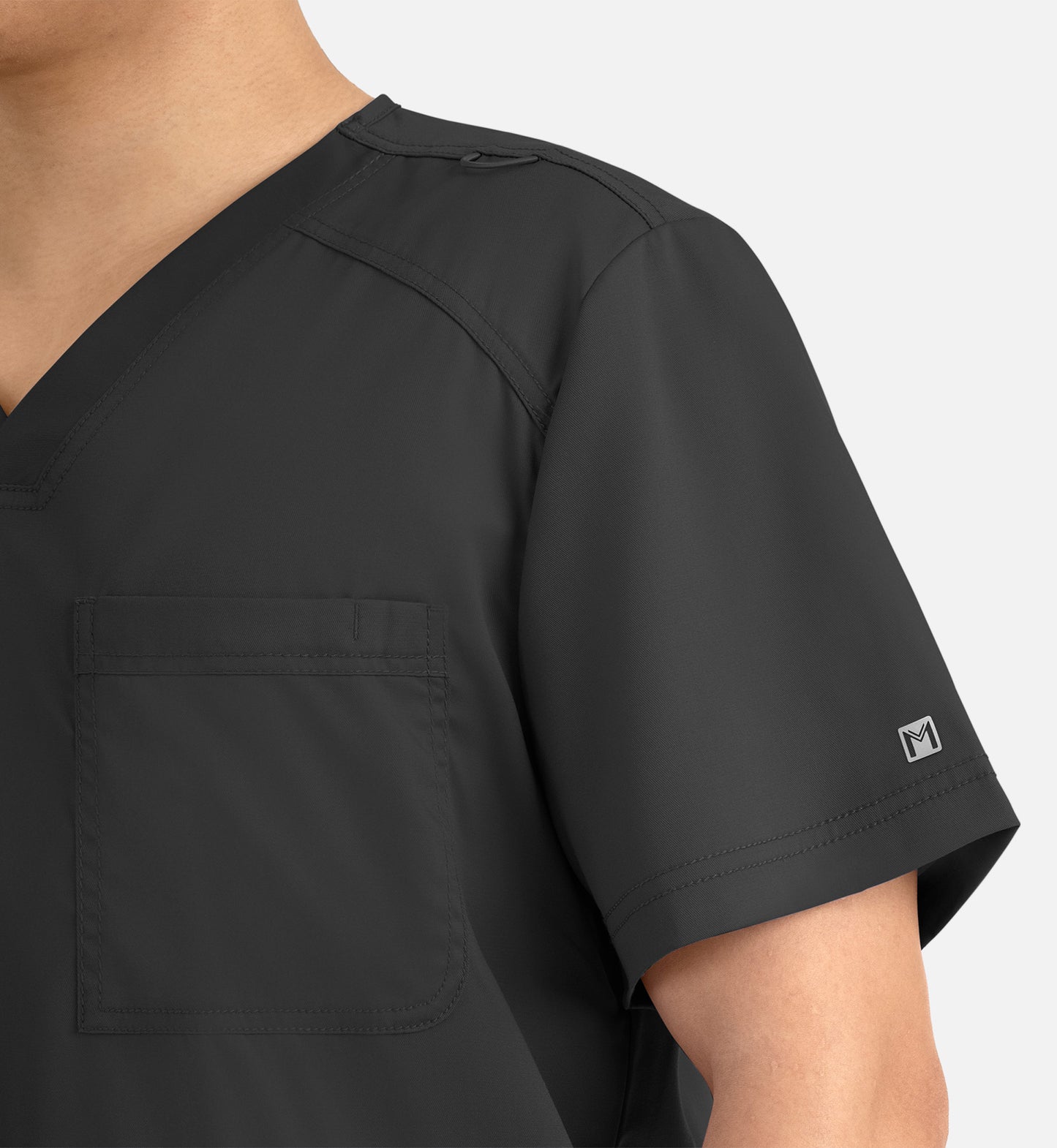 Matrix Mens 5502 Men’s 3 Pocket V-Neck Top Black