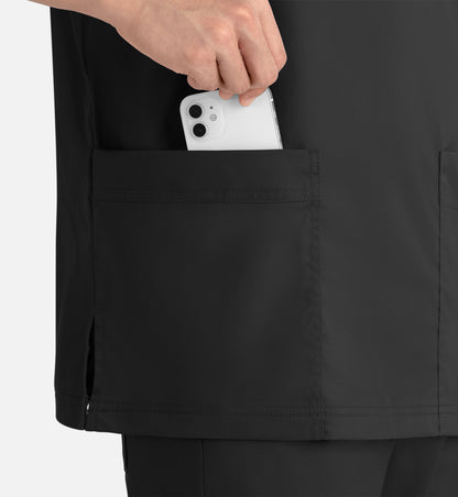 Matrix Mens 5502 Men’s 3 Pocket V-Neck Top Black