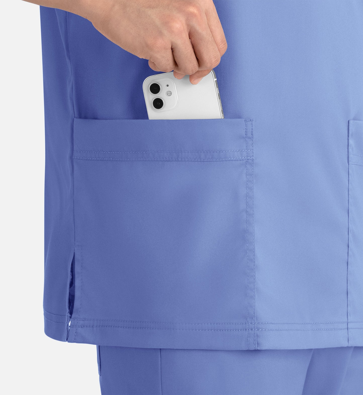 Matrix Mens 5502 Men’s 3 Pocket V-Neck Top Ceil Blue