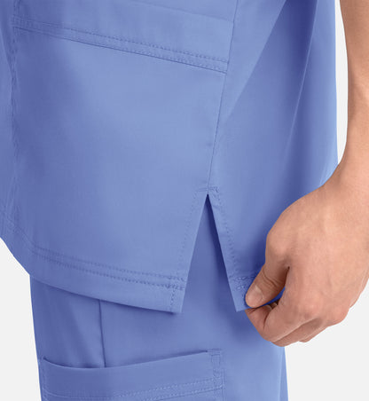 Matrix Mens 5502 Men’s 3 Pocket V-Neck Top Ceil Blue