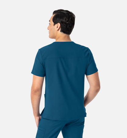 Matrix Mens 5502 Men’s 3 Pocket V-Neck Top Caribbean Blue