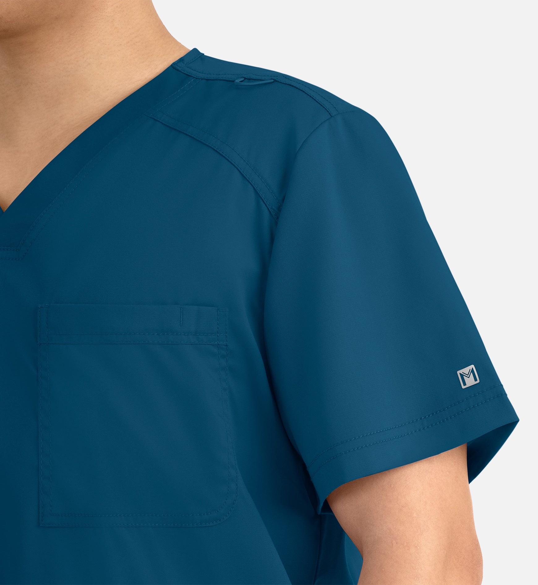 Matrix Mens 5502 Men’s 3 Pocket V-Neck Top Caribbean Blue