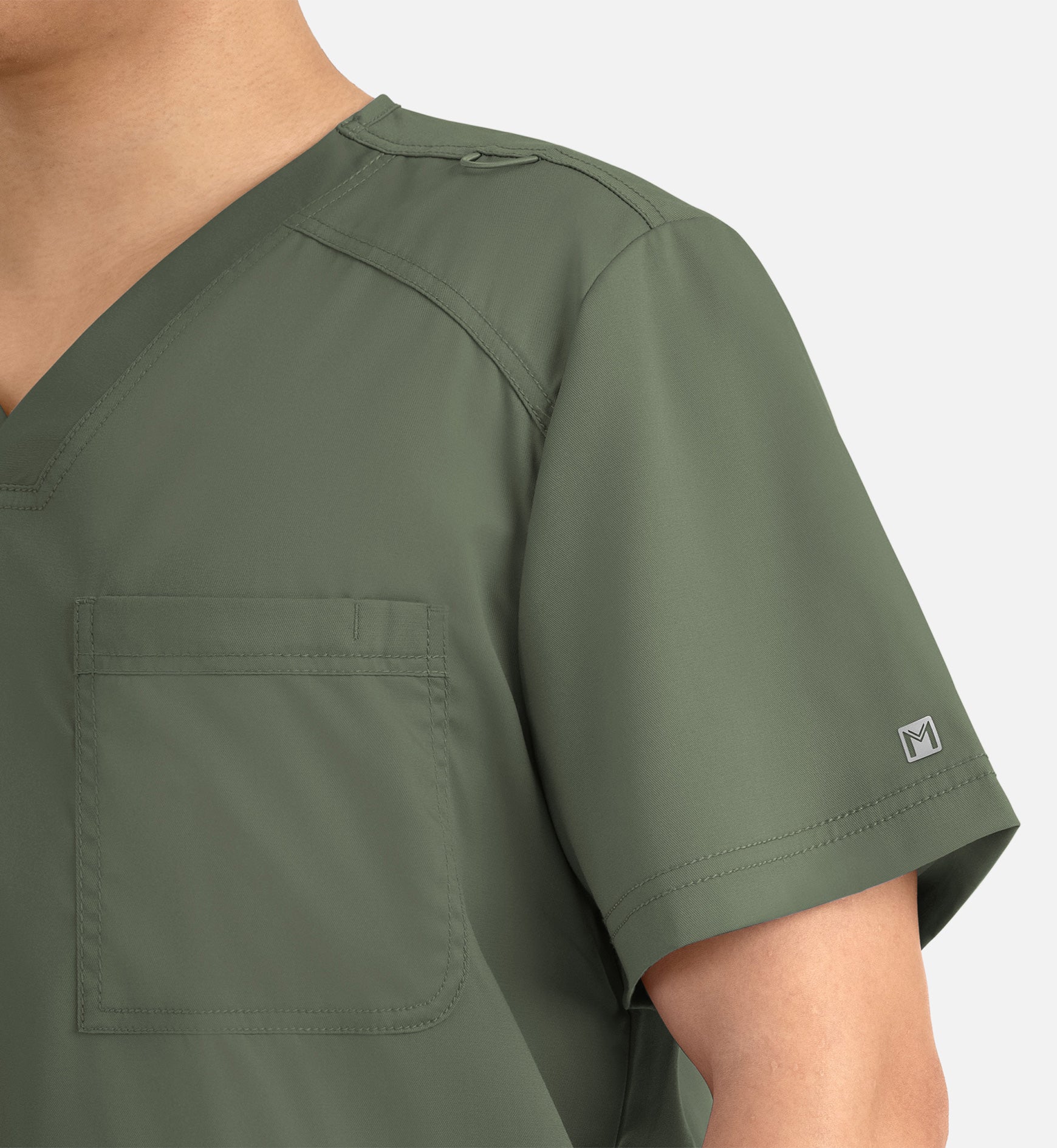 Matrix Mens 5502 Men’s 3 Pocket V-Neck Top Olive