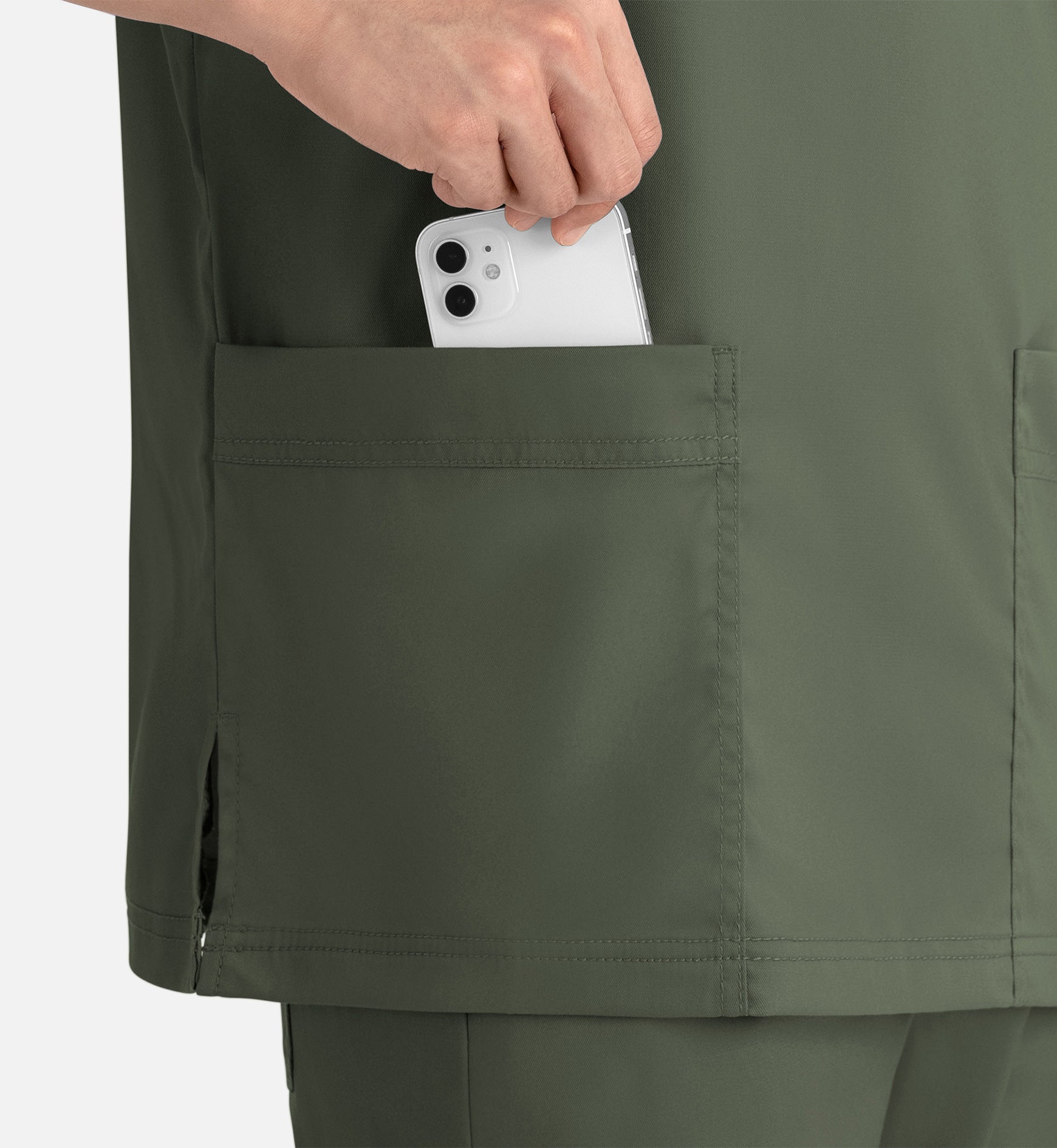 Matrix Mens 5502 Men’s 3 Pocket V-Neck Top Olive