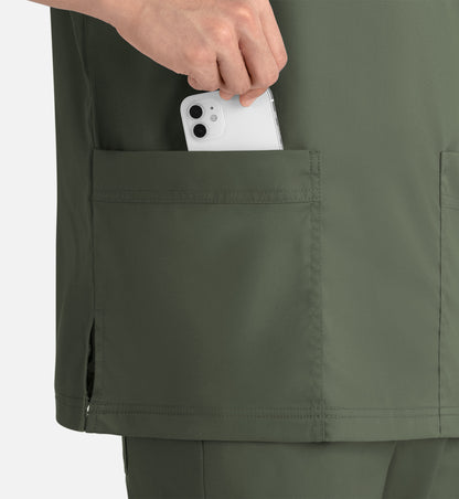 Matrix Mens 5502 Men’s 3 Pocket V-Neck Top Olive