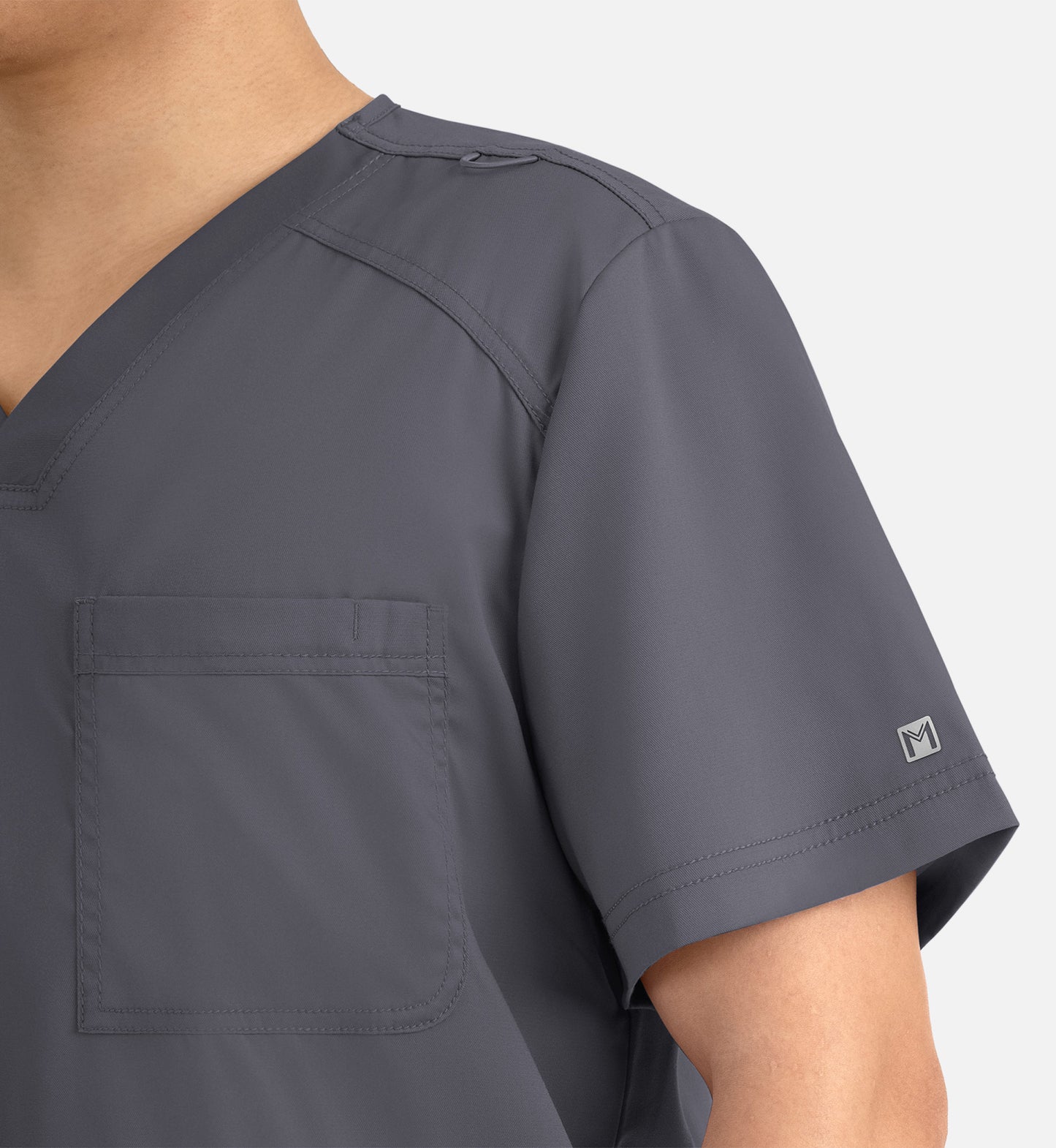 Matrix Mens 5502 Men’s 3 Pocket V-Neck Top Pewter