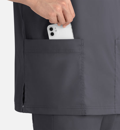 Matrix Mens 5502 Men’s 3 Pocket V-Neck Top Pewter