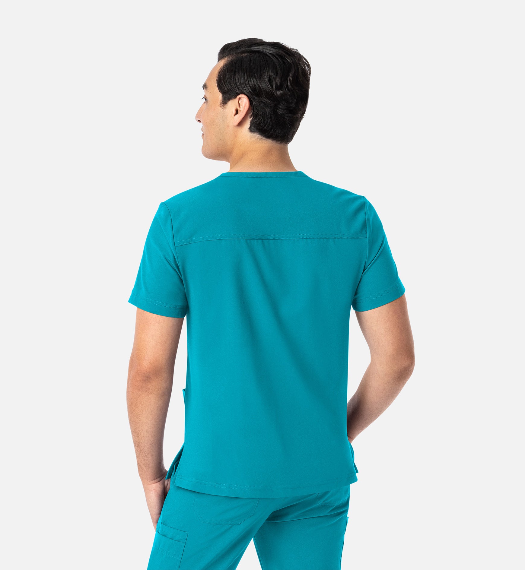 Matrix Mens 5502 Men’s 3 Pocket V-Neck Top Teal