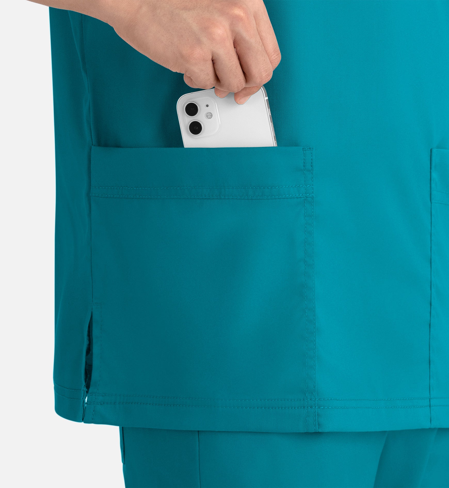 Matrix Mens 5502 Men’s 3 Pocket V-Neck Top Teal