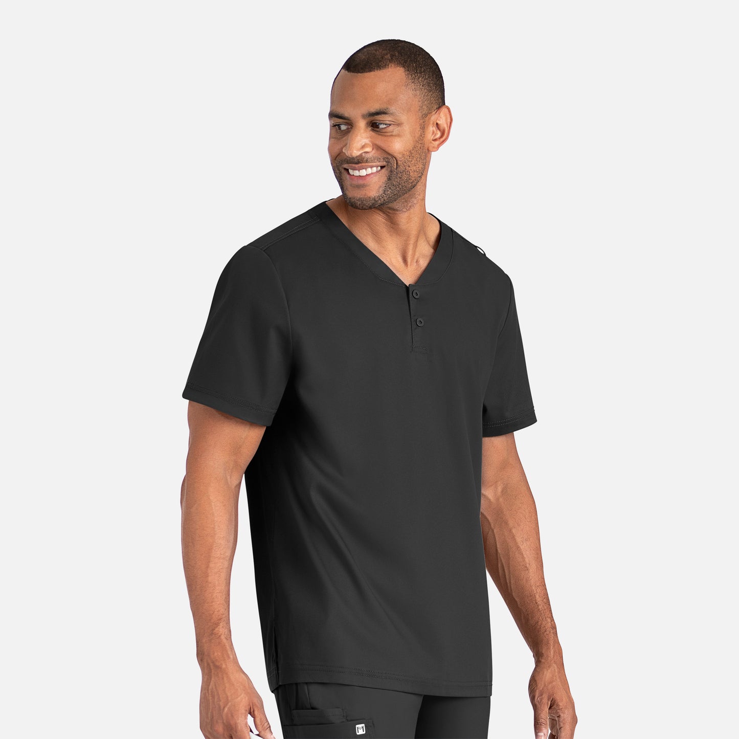 Matrix Mens 5503 Men’s Tuckable Henley Top Black