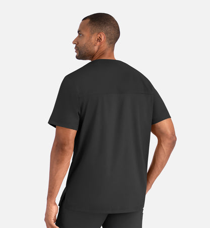 Matrix Mens 5503 Men’s Tuckable Henley Top Black