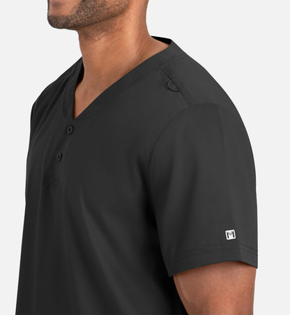 Matrix Mens 5503 Men’s Tuckable Henley Top Black