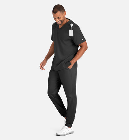 Matrix Mens 5503 Men’s Tuckable Henley Top Black