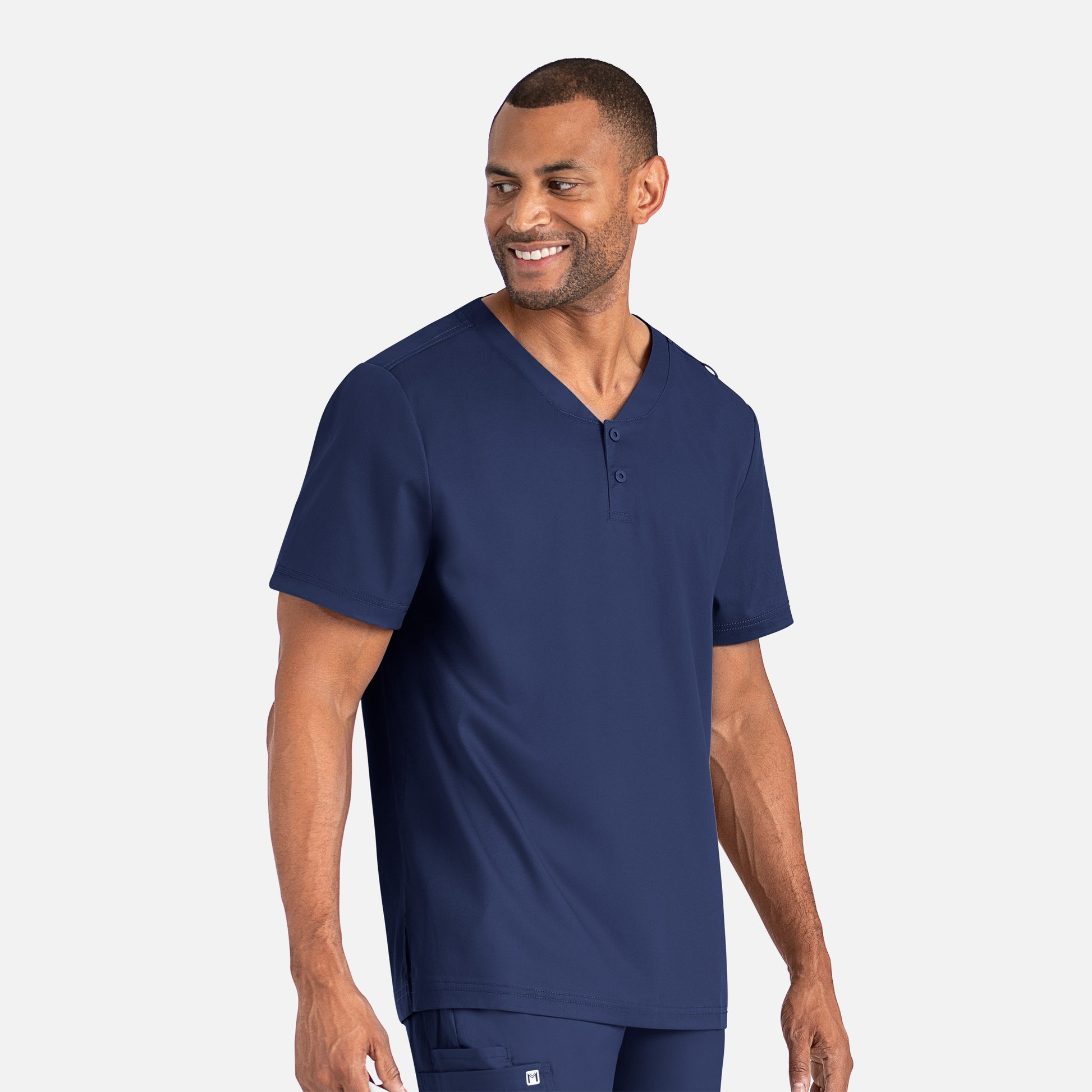 Matrix Mens 5503 Men’s Tuckable Henley Top Navy