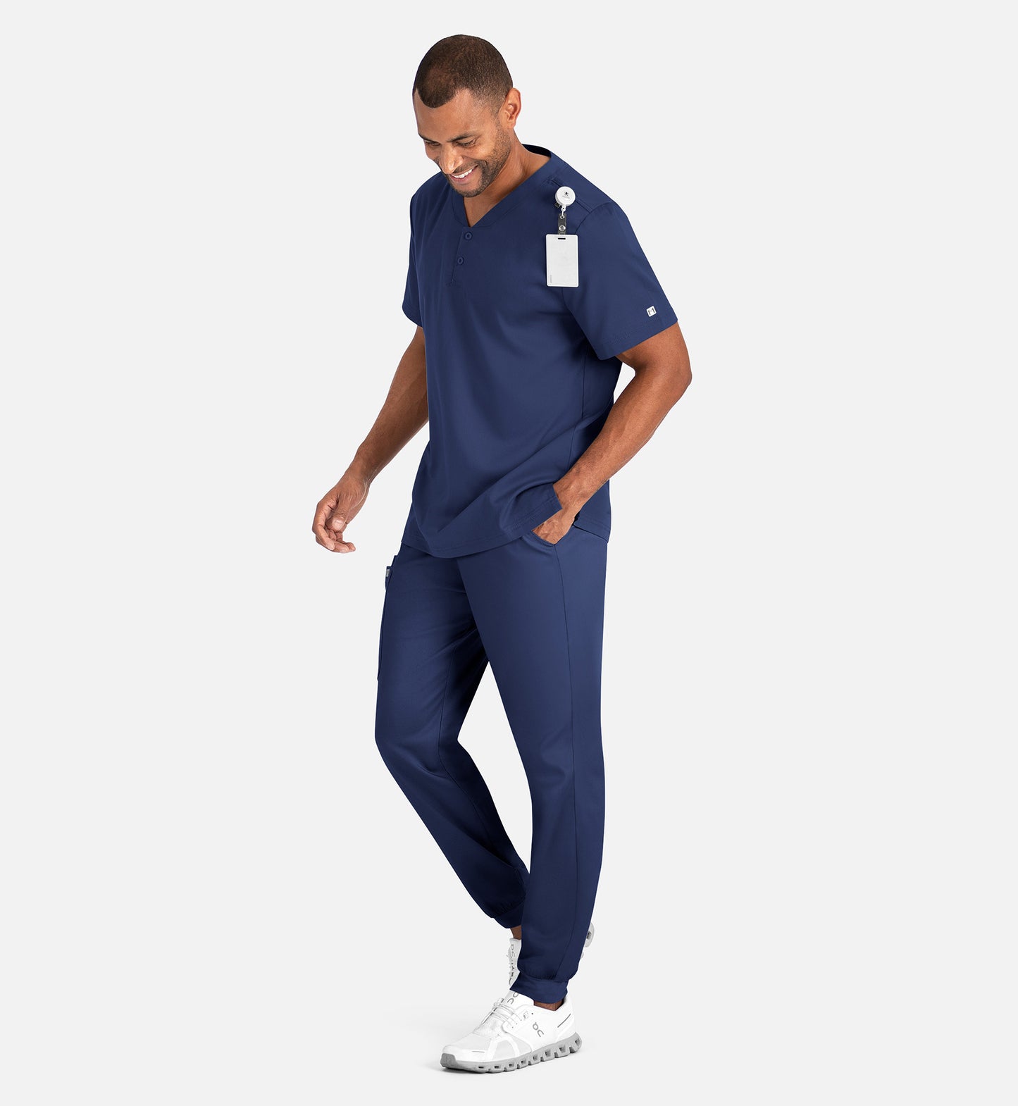 Matrix Mens 5503 Men’s Tuckable Henley Top Navy