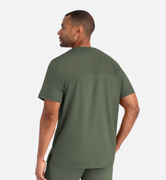 Matrix Mens 5503 Men’s Tuckable Henley Top Olive