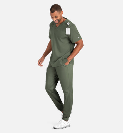 Matrix Mens 5503 Men’s Tuckable Henley Top Olive