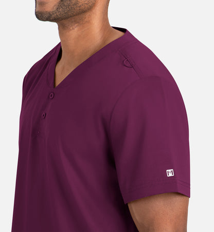 Matrix Mens 5503 Men’s Tuckable Henley Top Wine