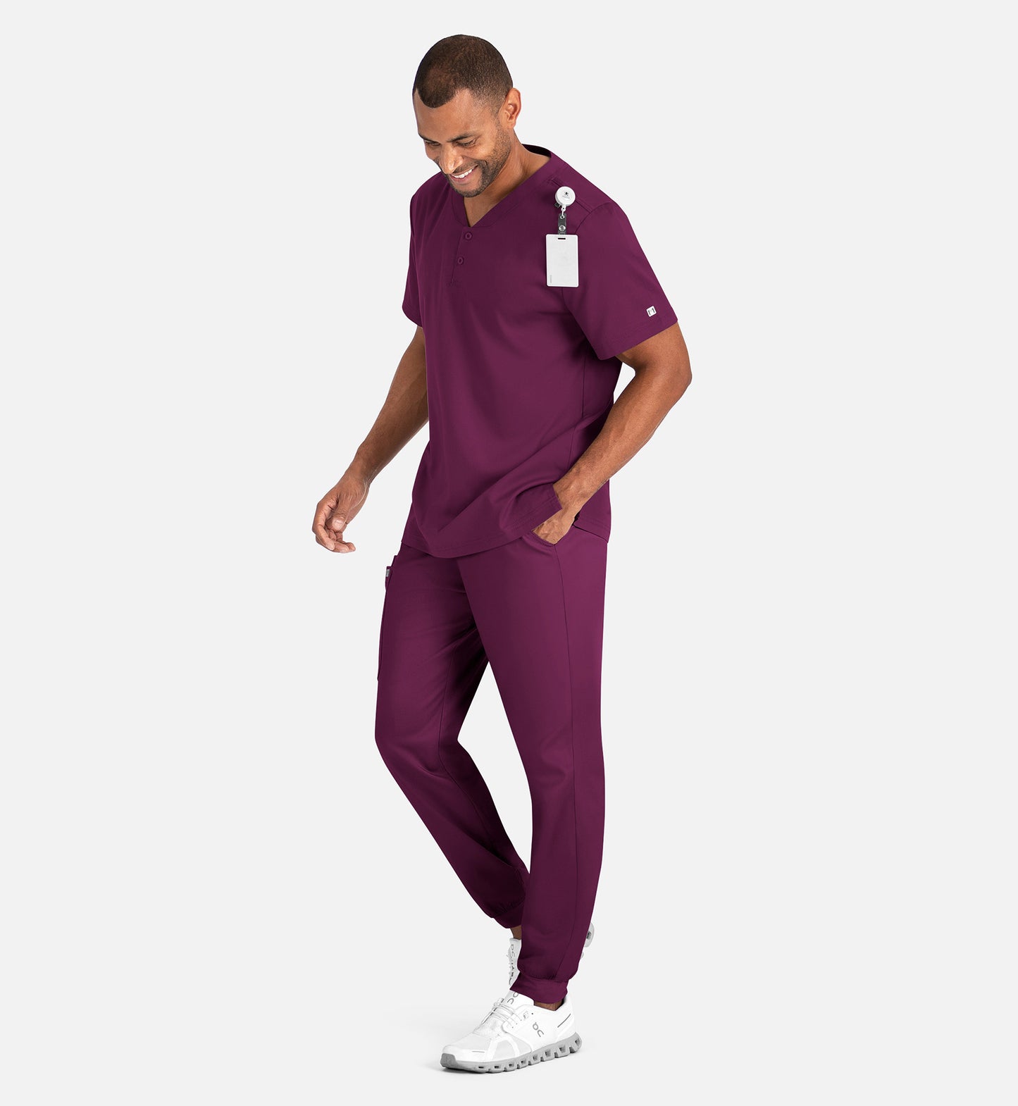 Matrix Mens 5503 Men’s Tuckable Henley Top Wine