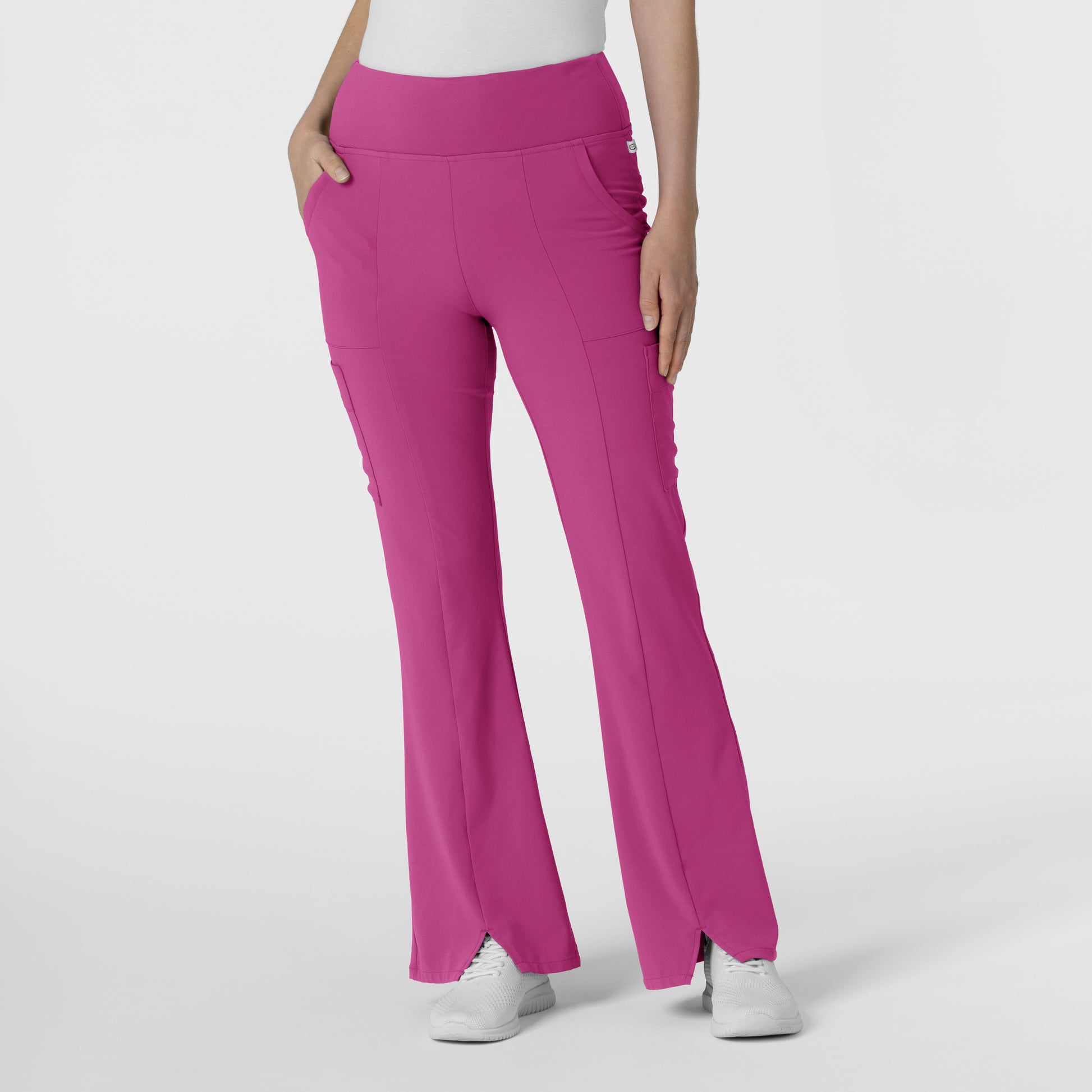 RENEW 5534 Cargo Flare Scrub Pants Raspberry Model Image Front | Wink