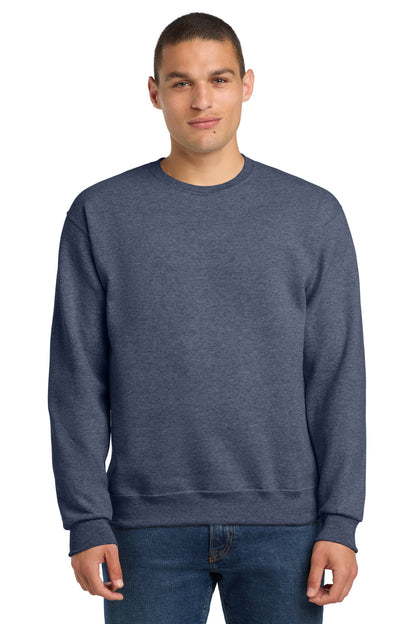 Jerzees NuBlend Crewneck Sweatshirt.  562M Vintage Heather Navy
