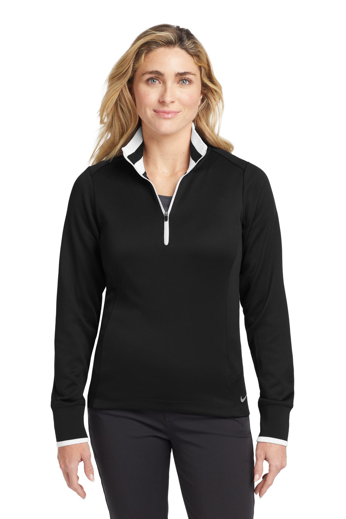 Nike Women's Dri-FIT 1/2-Zip Cover-Up. 578674 Black/ White