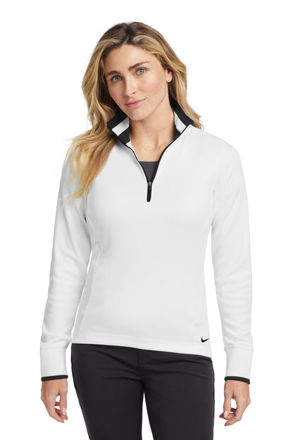 Nike Women's Dri-FIT 1/2-Zip Cover-Up. 578674 White/ Black
