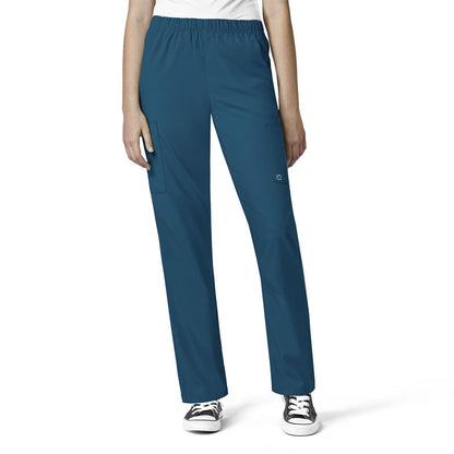 W123 5855 Unisex Multi-Cargo Scrub Pants Caribbean Blue Model Image Front | Wink